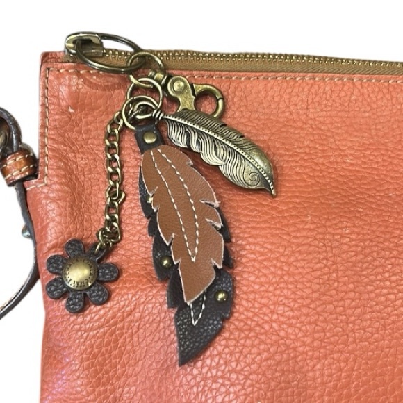 Dooney & Bourke Leather Crossbody Bag With Charms Terracotta - Picture 4 of 15